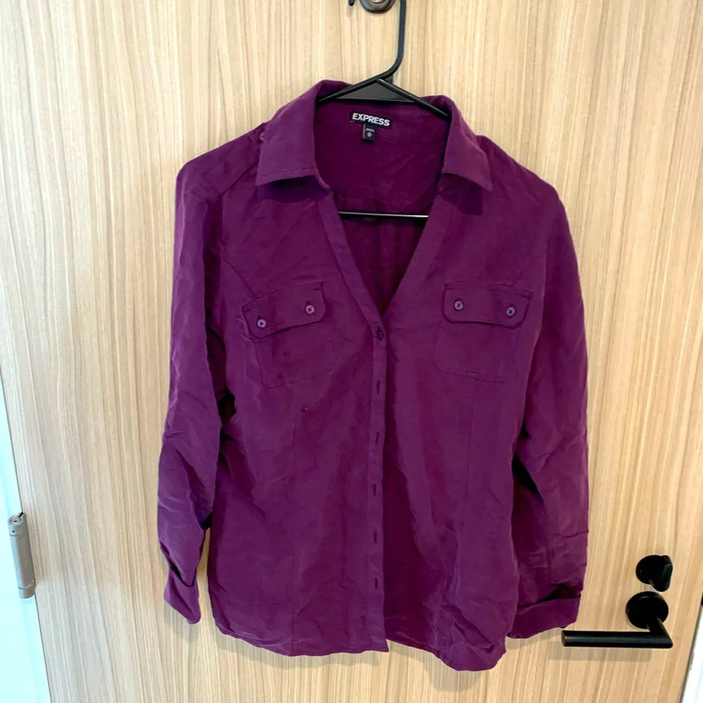 Express Purple Button down - Picture 1 of 3